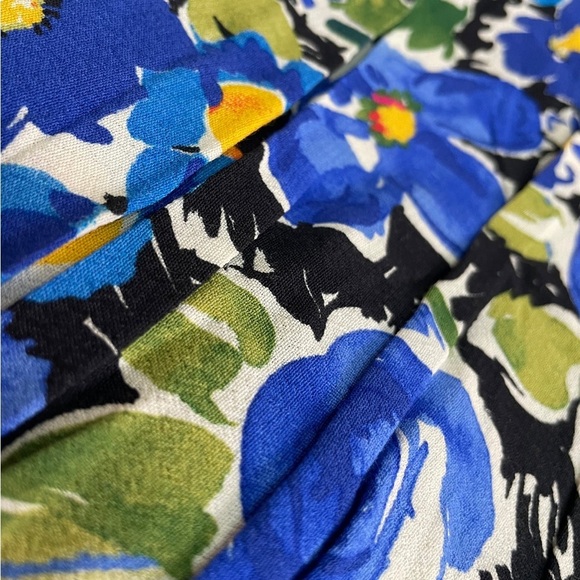 ZARA Floral Blue and green floral mini skirt XL - Picture 3 of 8